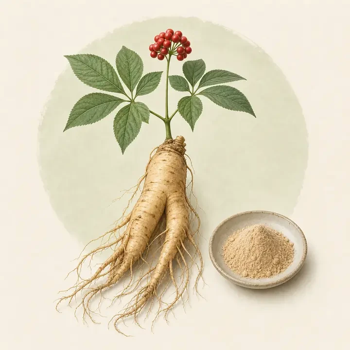 Koreanischer Ginseng: Pflanze, Rohstoff und Extraktdarstellung im Inhaltsstoffe-Lexikon