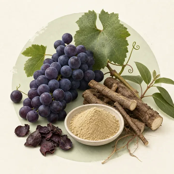 Resveratrol: Pflanze, Rohstoff und Extraktdarstellung im Inhaltsstoffe-Lexikon