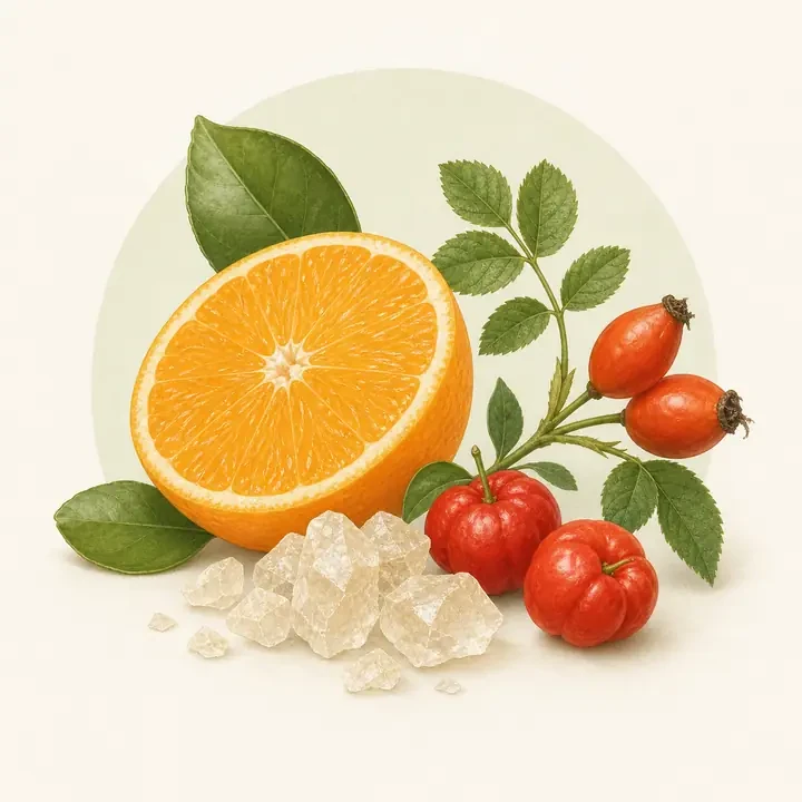Vitamin C: natürliche Quellen und redaktionelle Nährstoffdarstellung