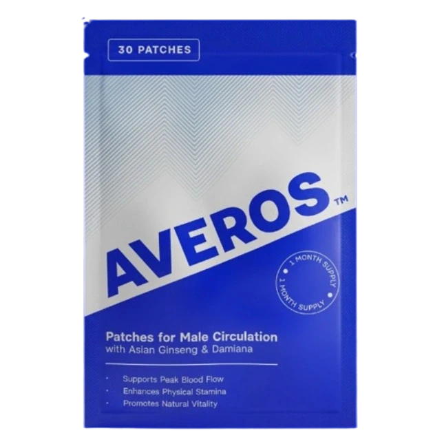 Averos Patches für Männer mit Panax Ginseng und Damiana – Packung mit 30 Patches