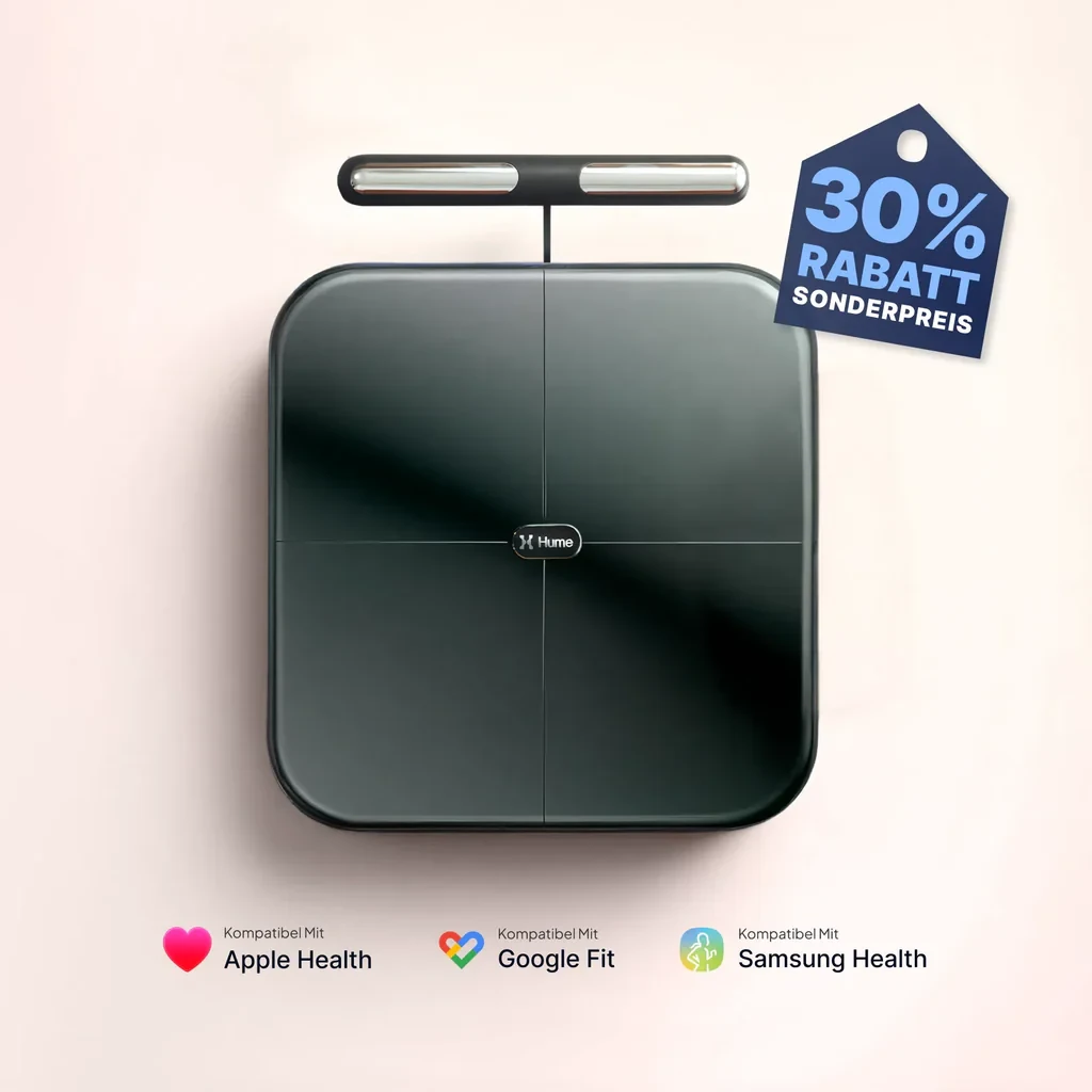 Hume Body Check – smarte Körperanalyse-Waage mit Handelektroden, kompatibel mit Apple Health und Google Fit