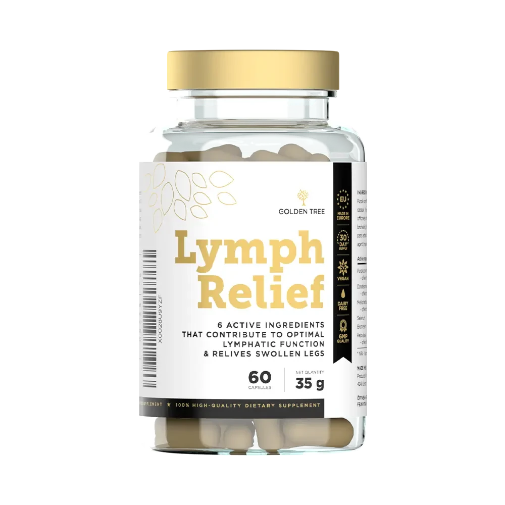 Selen in Lymph Relief von Golden Tree, Dose mit 60 Kapseln für ein leichteres Gefühl in Beinen und Knöcheln