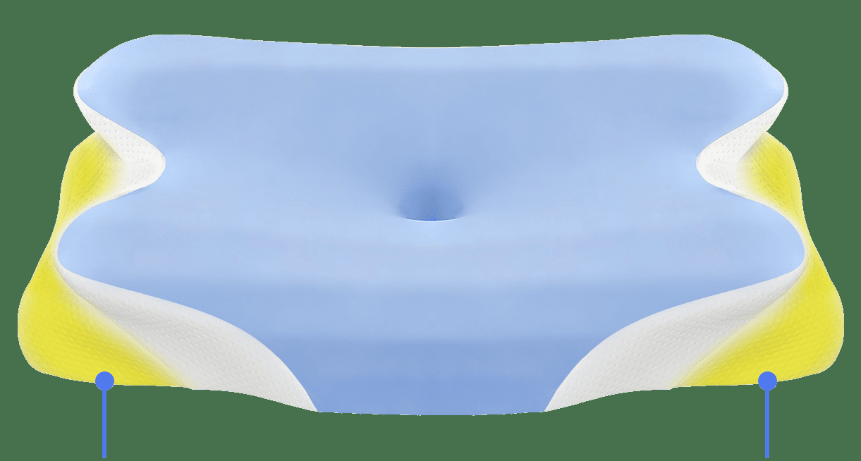 Melara Pillow mit seitlichen Stützflügeln und ergonomischer Kontur