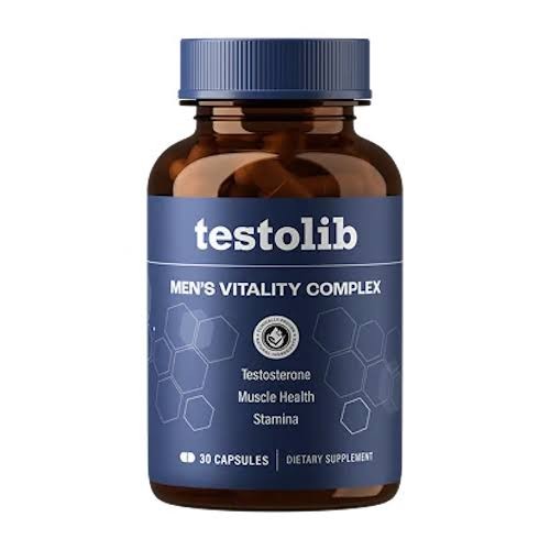 Testolib Männer-Vitalitätskomplex mit Zink und Vitamin B3 – Flasche mit 30 Kapseln