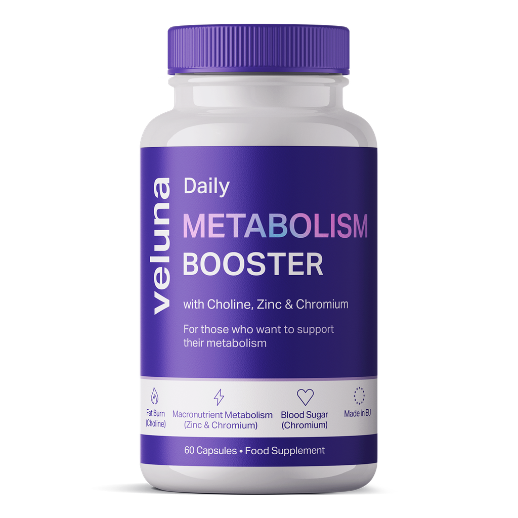 Veluna Daily Metabolismus-Booster Flasche mit 60 Kapseln, Cholin, Zink und Chrom