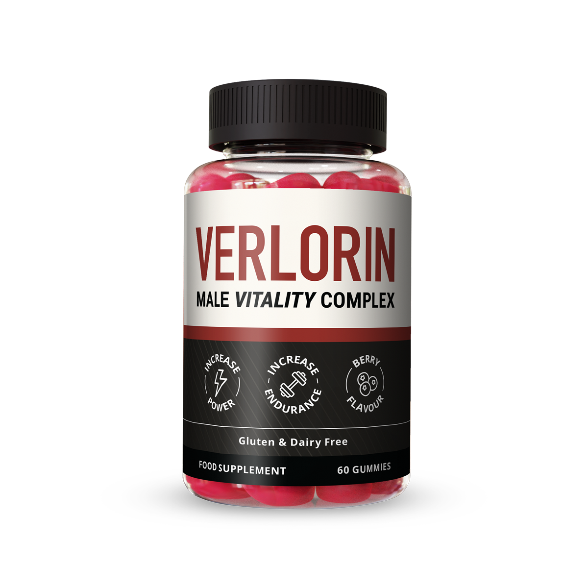 Verlorin Male Vitality Complex Flasche mit 60 Gummies, Zink, Selen und Vitamin B6